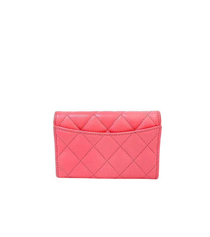 Chanel Pink Flap Card Wallet