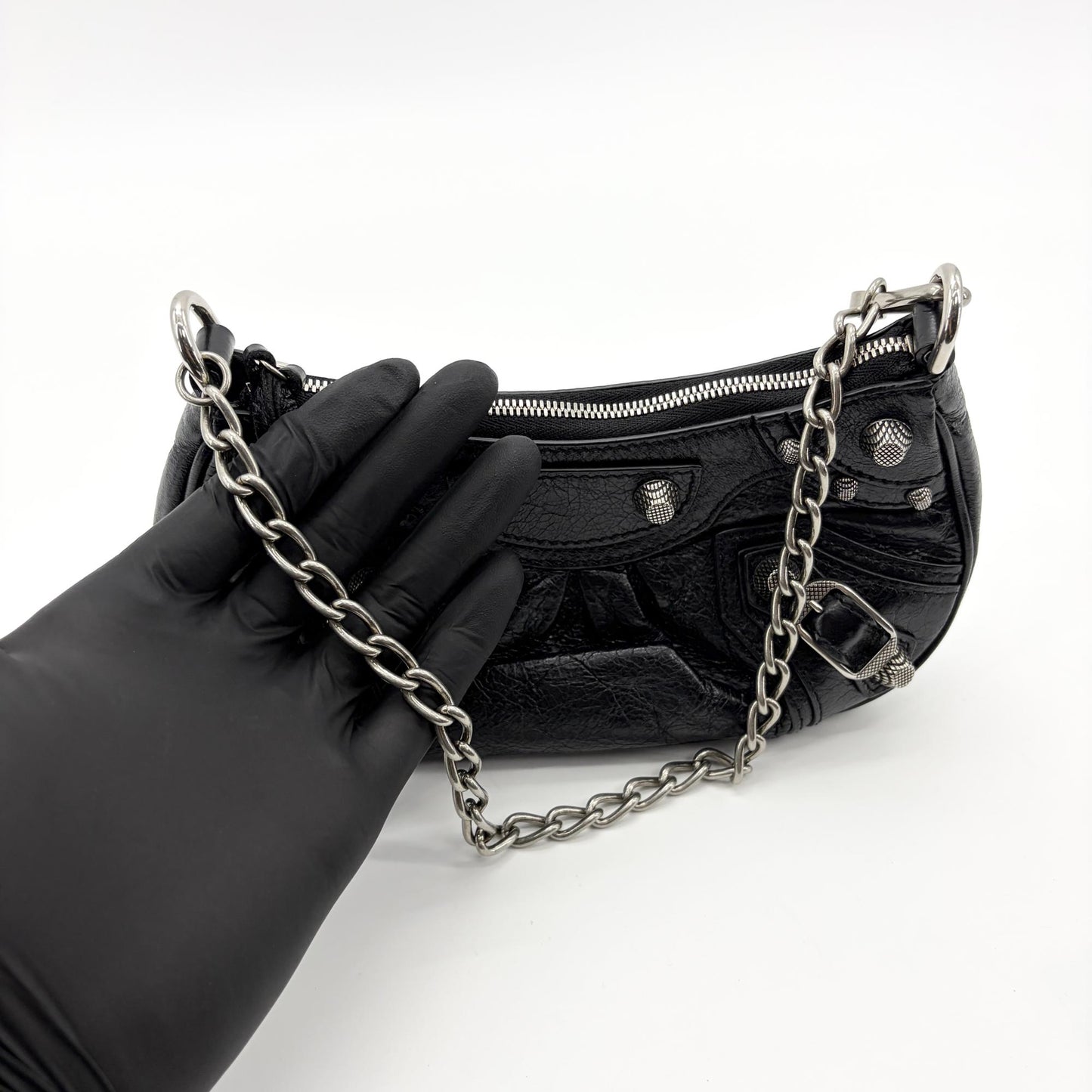 Balenciaga Le Cagol Mini Chain Shoulder Bag Black