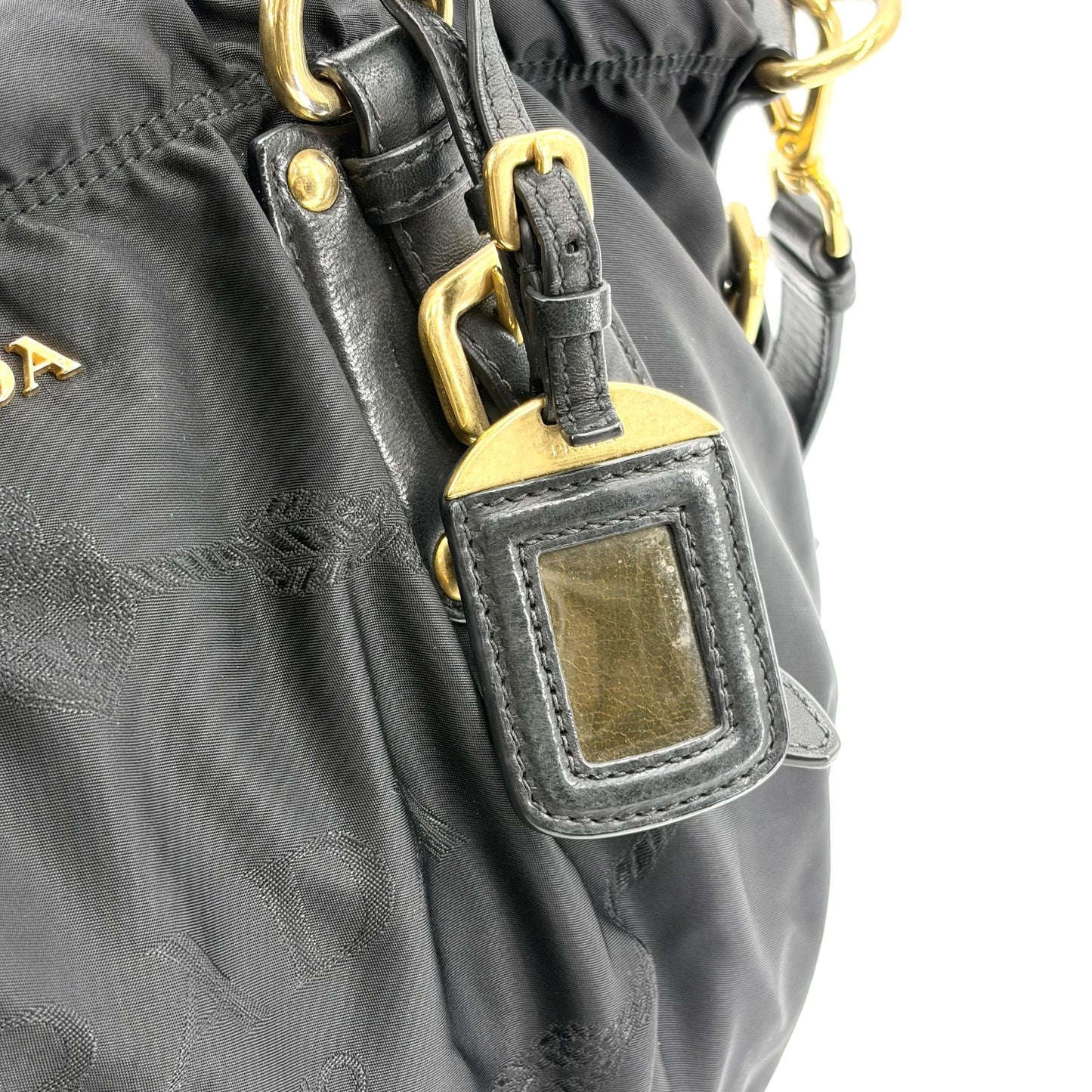 Prada Tessuto Gaufre 2-way Tote Bag Black