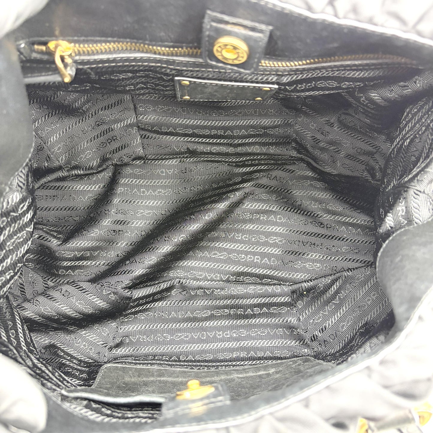 Prada Tessuto Gaufre 2-way Tote Bag Black