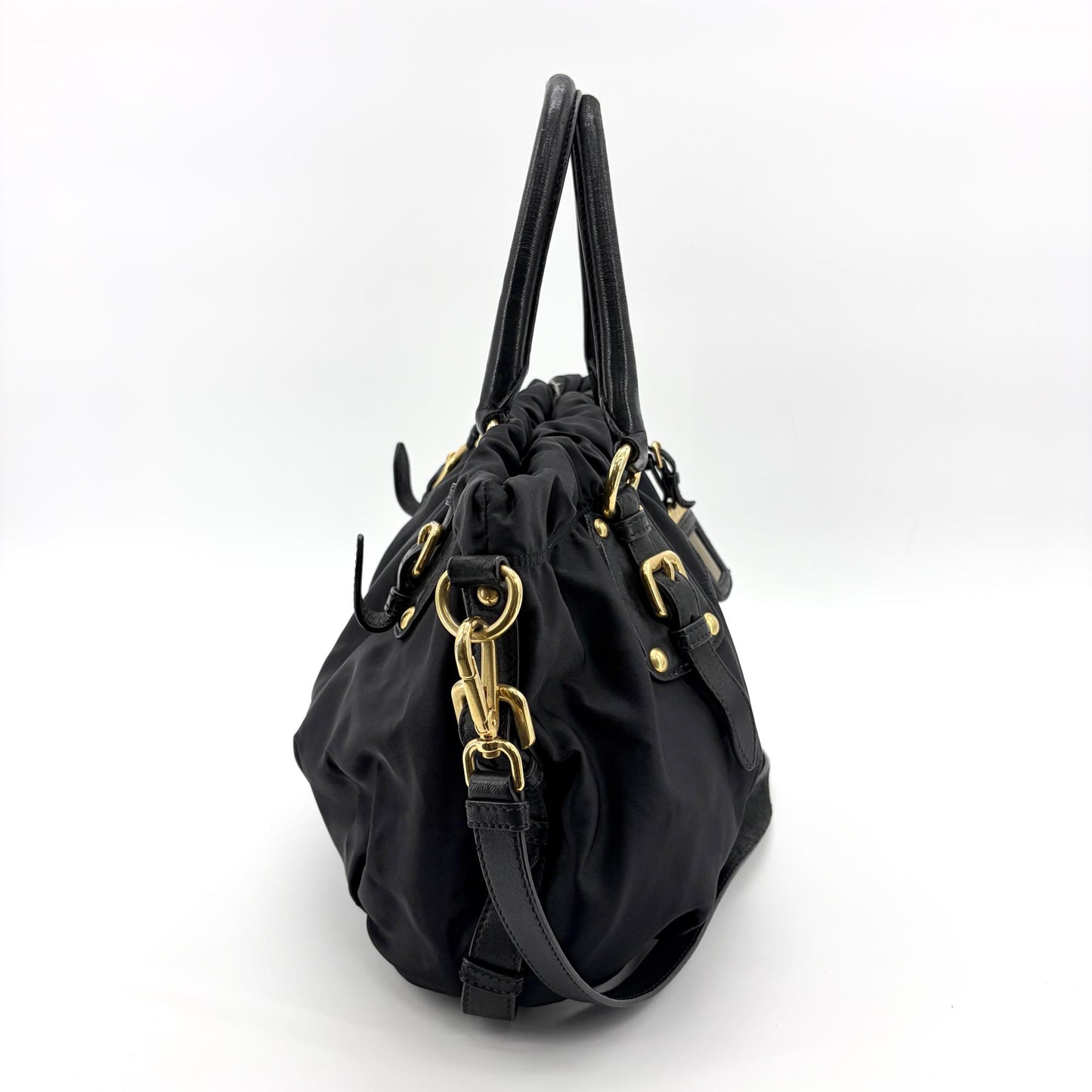 Prada Tessuto Gaufre 2-way Tote Bag Black