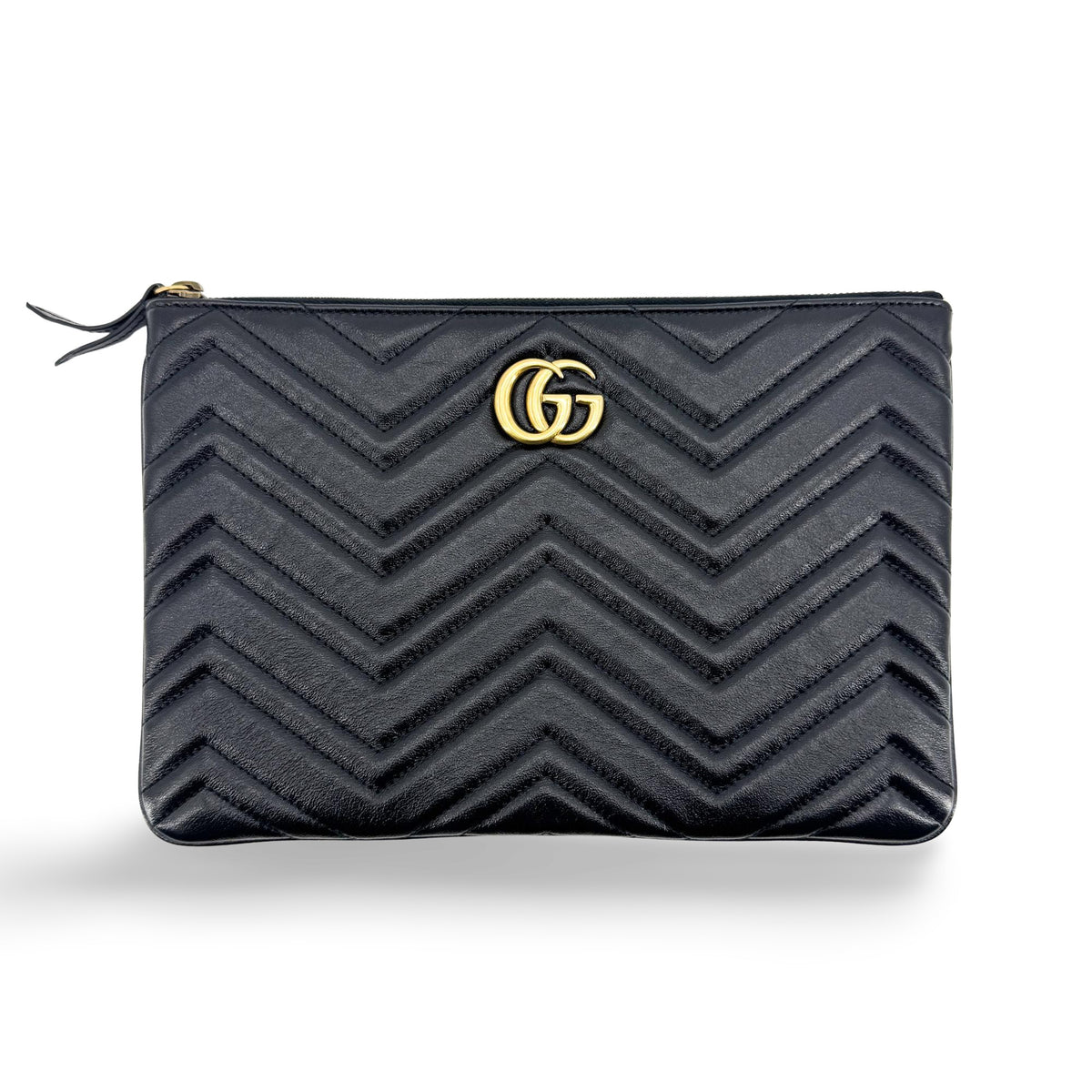 Gucci GG Marmont Matelassé Leather Clutch Black