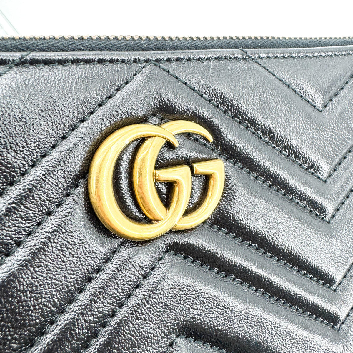 Gucci GG Marmont Matelassé Leather Clutch Black