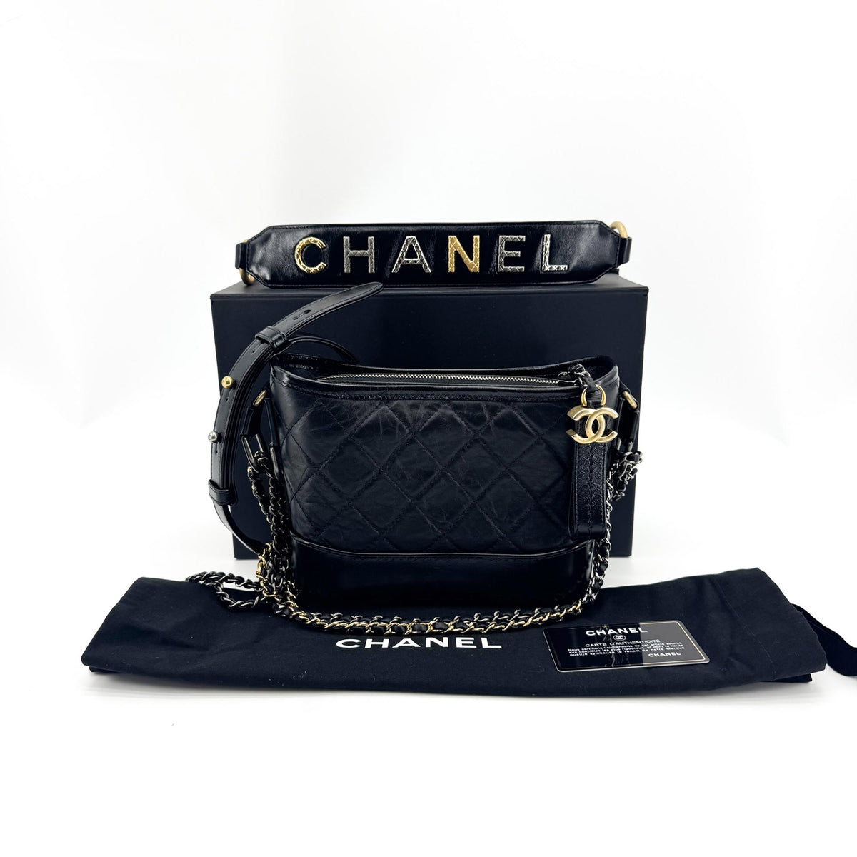Chanel Gabrielle Small Hobo Bag Vintage Calfskin Black