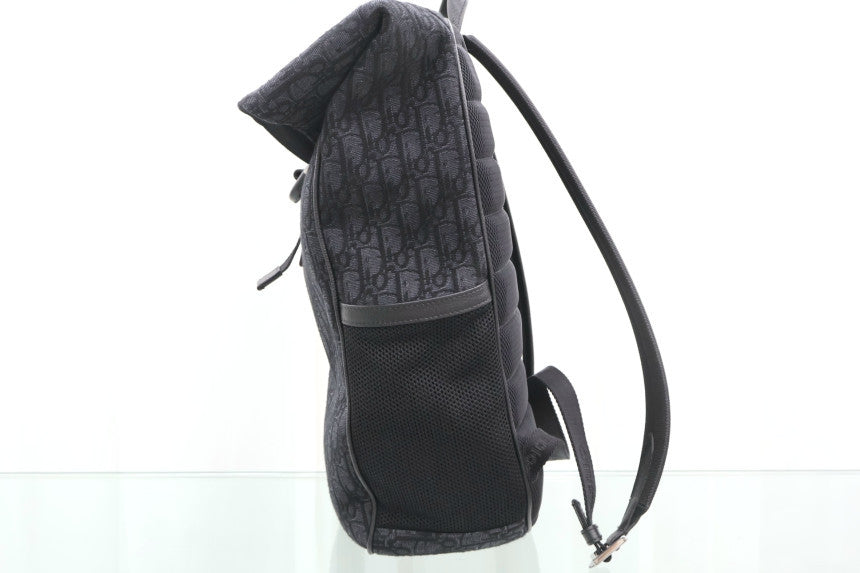 8 Oblique Jacquard Roll-Top Backpack Black 1ESBA216YKY H03E