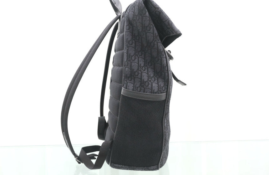 8 Oblique Jacquard Roll-Top Backpack Black 1ESBA216YKY H03E