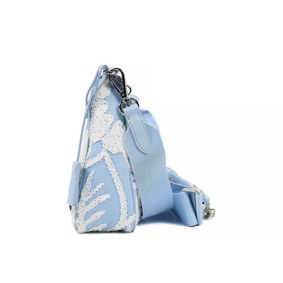 Prada Blue 2005 Re-Edition Multi Hobo Crossbody Bag