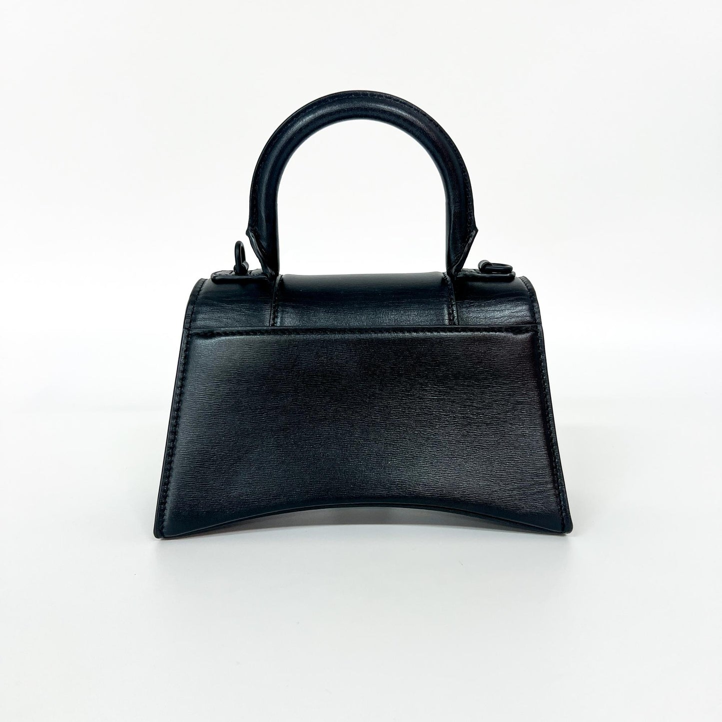 Balenciaga XS Hourglass Top Handle Bag Black Crystal Logo