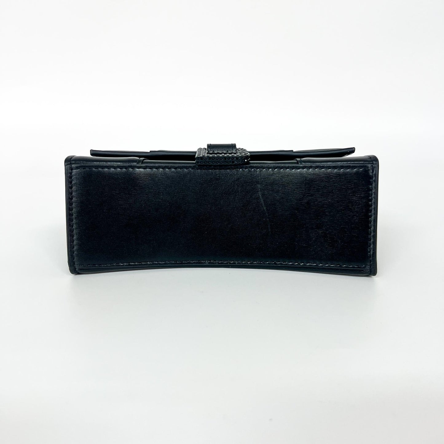 Balenciaga XS Hourglass Top Handle Bag Black Crystal Logo
