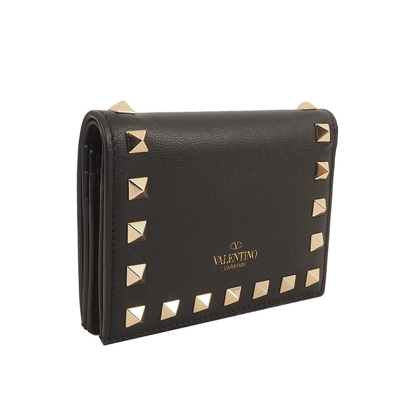Valentino Rockstud Compact Card Wallet
