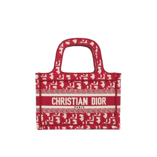 Dior S5475ZRIW_M17E Book Tote Mini Burgundy Tote Bag