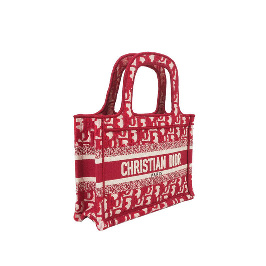 Dior S5475ZRIW_M17E Book Tote Mini Burgundy Tote Bag