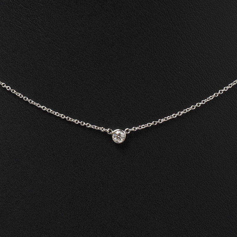 Tiffany Platinum Elsa Peretti by the Yard Single Diamond Necklace