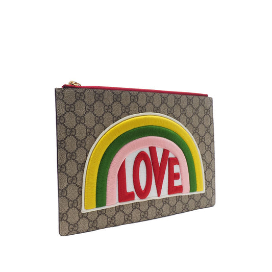 Gucci 476411 Supreme Love Embroidered Clutch Bag