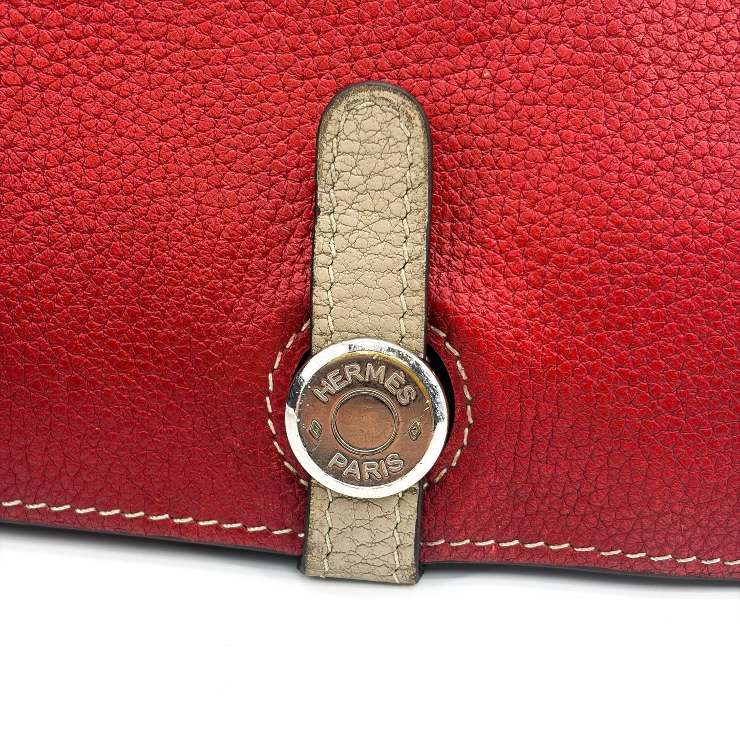 Hermès Dogon Duo Wallet Rouge Kazak & Etoupe Silver Hardware