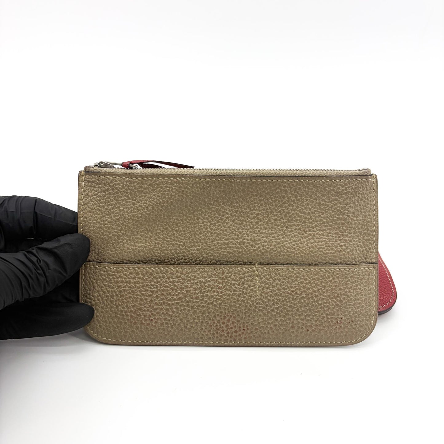 Hermès Dogon Duo Wallet Rouge Kazak & Etoupe Silver Hardware