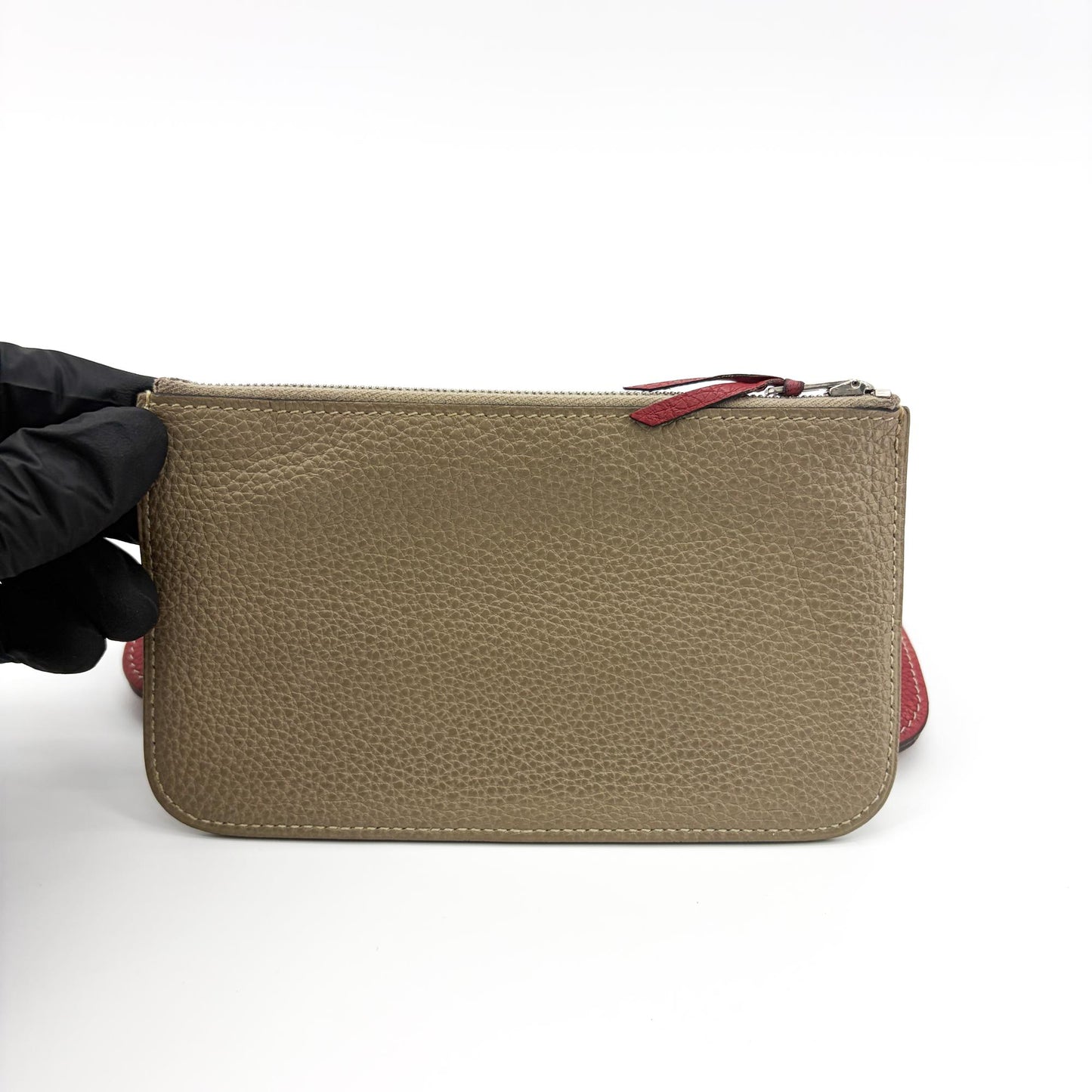 Hermès Dogon Duo Wallet Rouge Kazak & Etoupe Silver Hardware