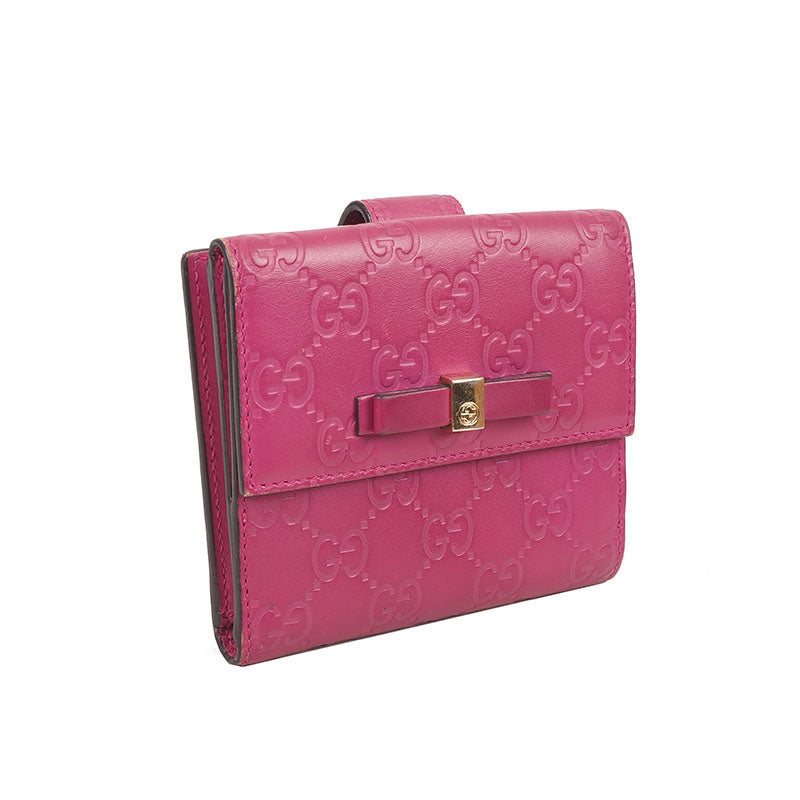 Gucci 406925 Cima Ribbon Bow Medium Wallet