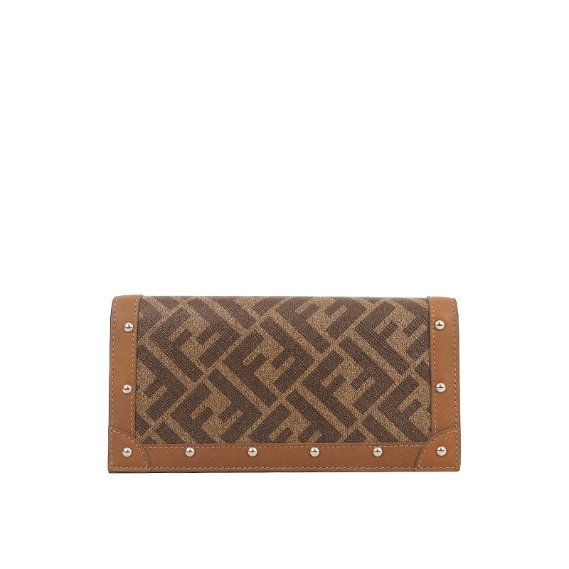 Fendi 7M0624 FF Fabric Studded Long Wallet