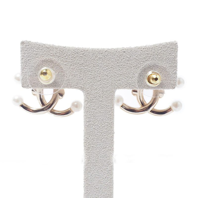 Chanel AB6615 CC Logo Pearlstone Earrings