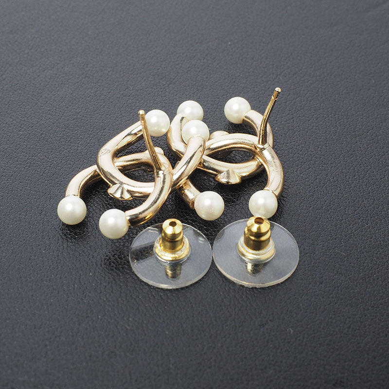 Chanel AB6615 CC Logo Pearlstone Earrings