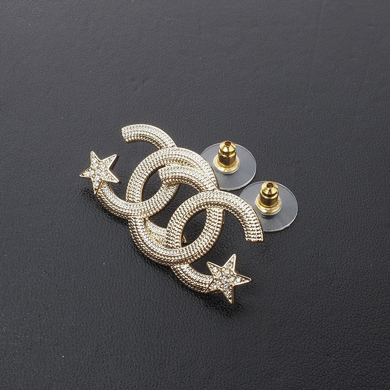 Chanel ABB491 CC Logo Star Earrings