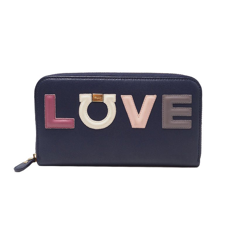Ferragamo 22C983 Love Gancini Logo Long Wallet