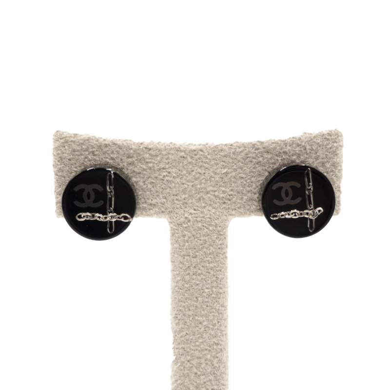 Chanel CC Logo Round Earrings