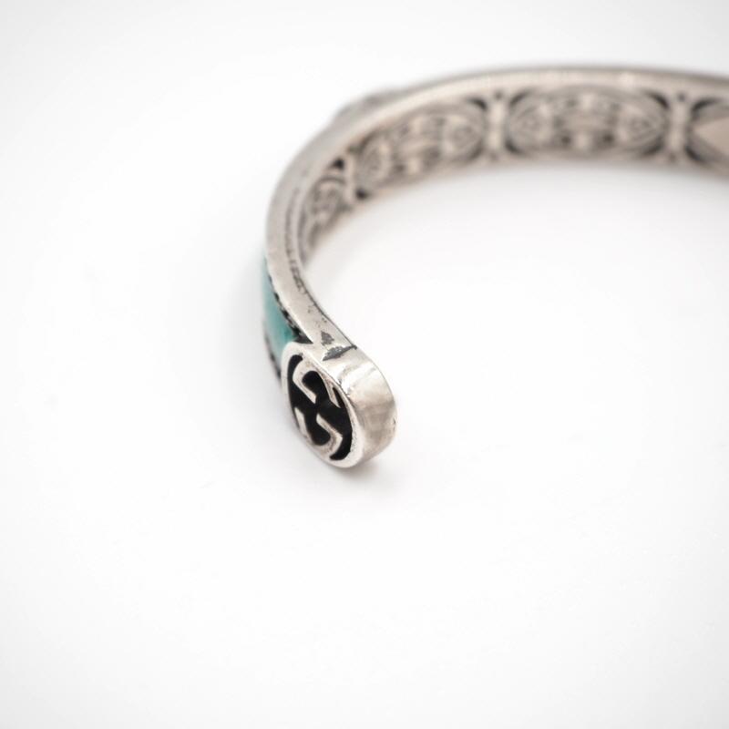 Gucci 645570 Turquoise Interlocking Bangle Bracelet