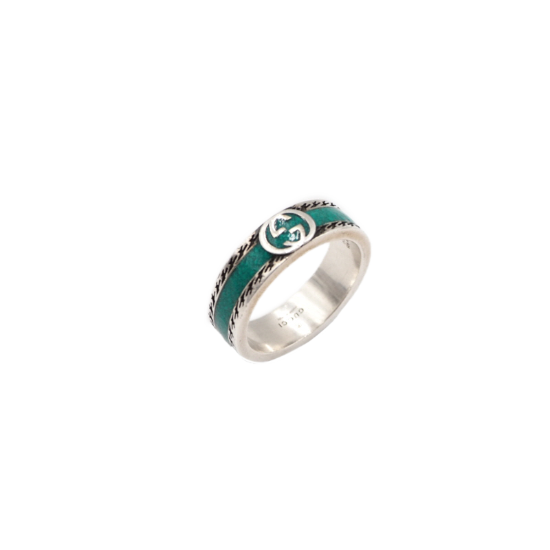 Gucci 645573 Silver Interlocking Ring
