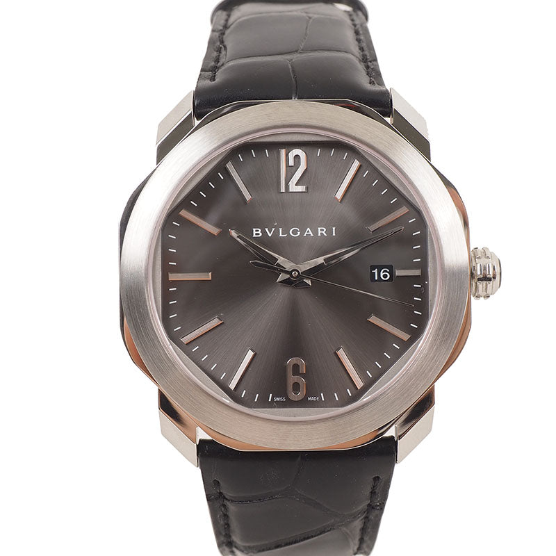 Bulgari Octo Roma leather band watch