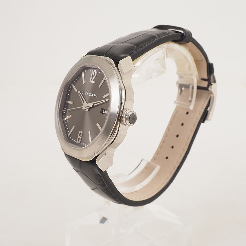 Bulgari Octo Roma leather band watch