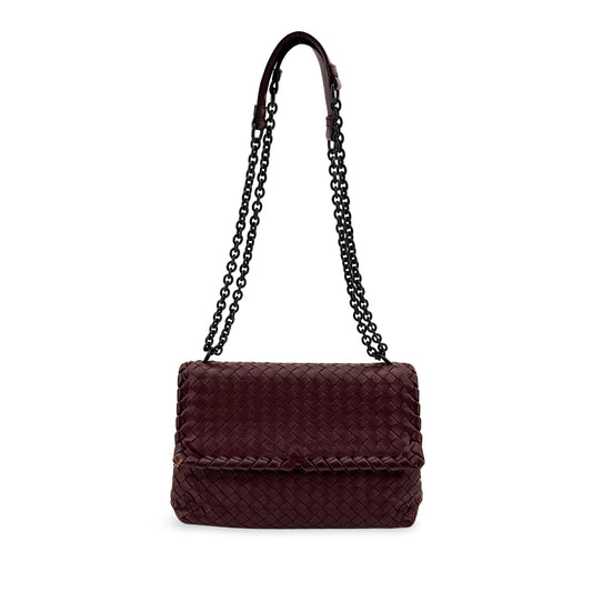 Bottega Veneta Intrecciato Medium Olympia Bag Burgundy
