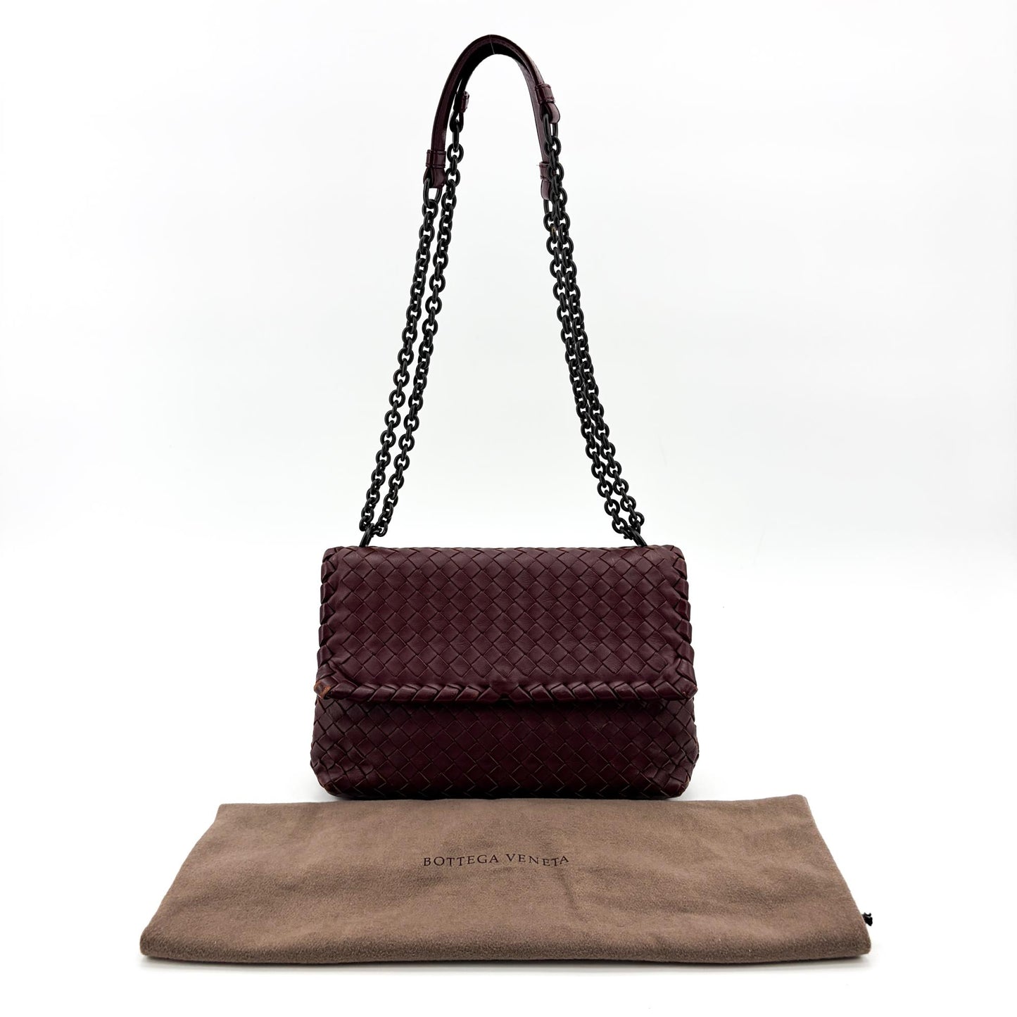 Bottega Veneta Intrecciato Medium Olympia Bag Burgundy