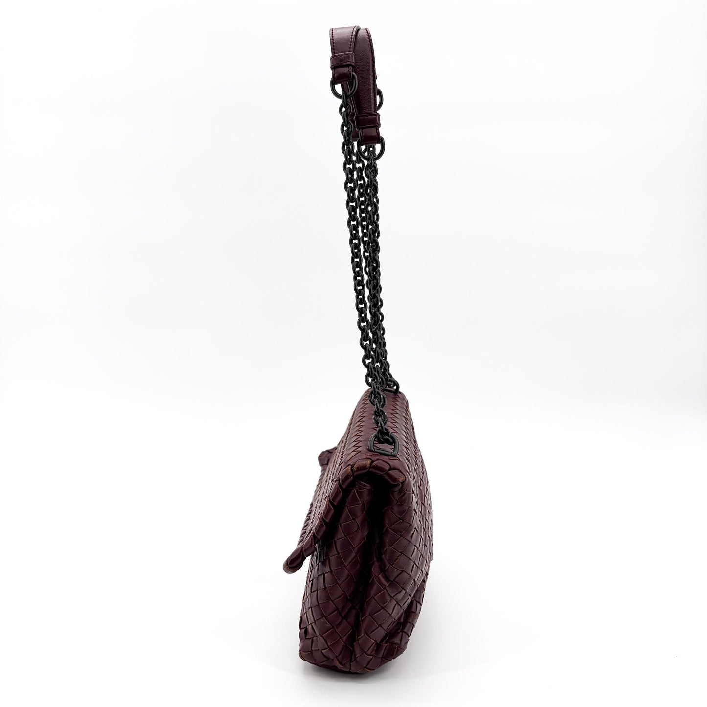 Bottega Veneta Intrecciato Medium Olympia Bag Burgundy