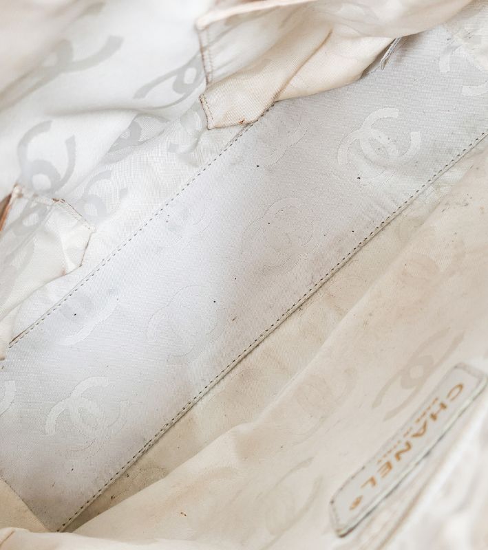 Chanel White Big CC Shoulder Bag