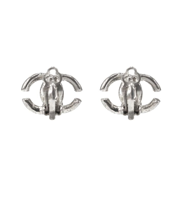 Chanel CC Silver Earrings