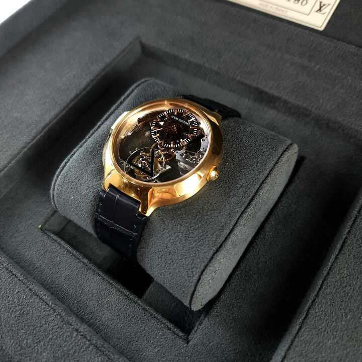 40 Voyage Flying Tourbillon Gold and Leather Watch