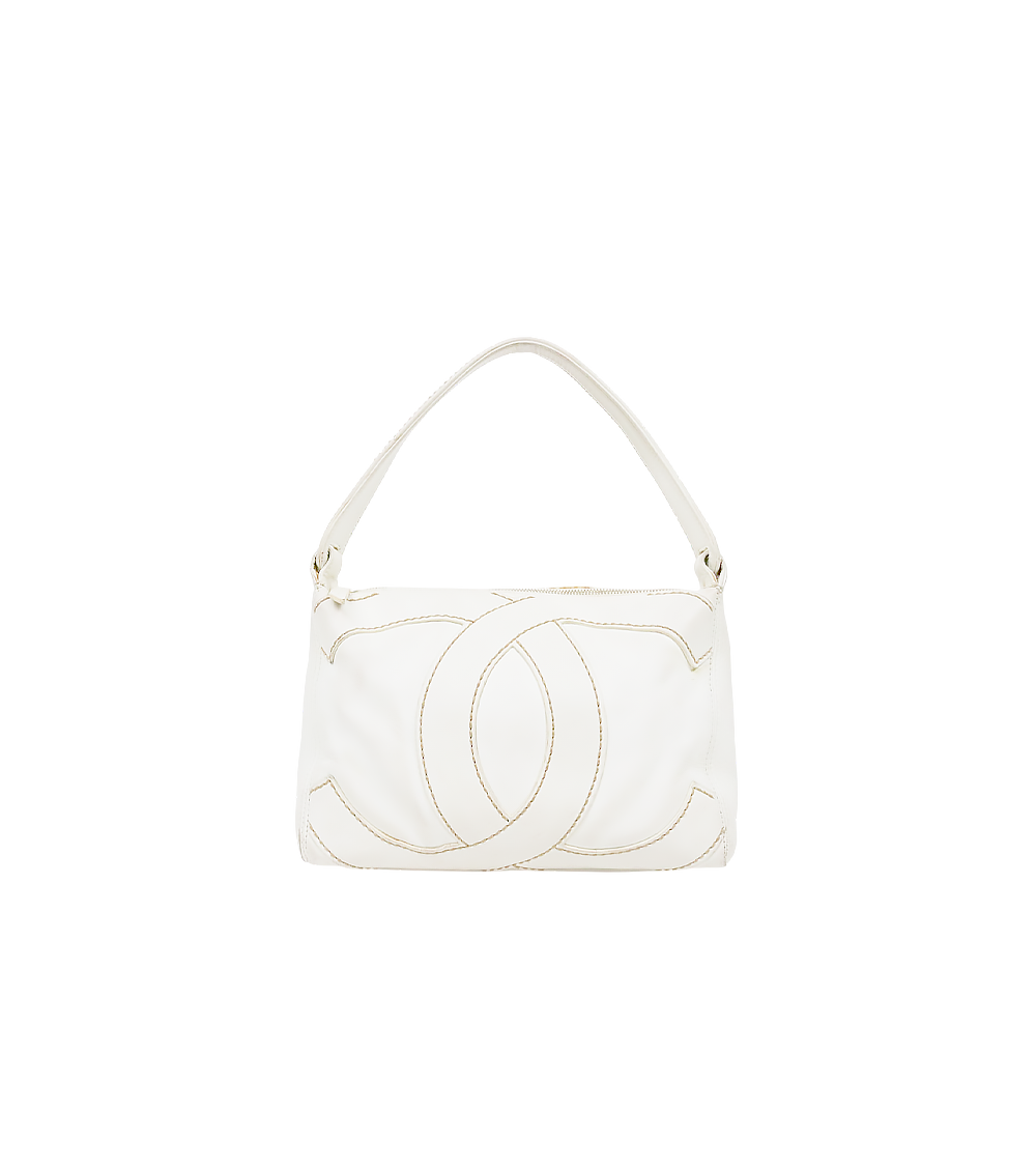Chanel White Big CC Shoulder Bag