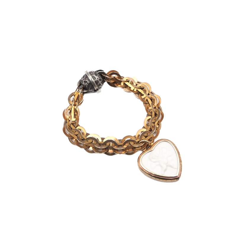 Bottega Veneta Mother-of-Pearl Vintage Metal Bracelet
