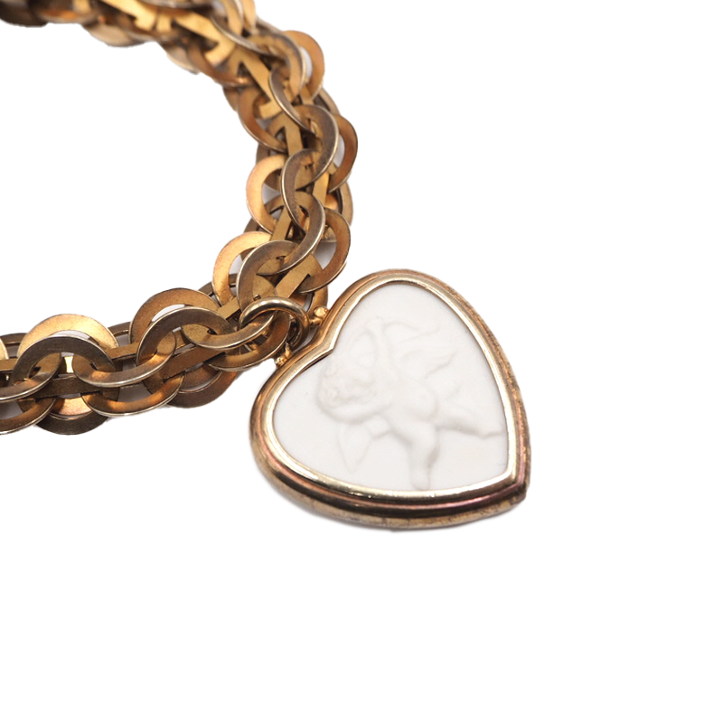 Bottega Veneta Mother-of-Pearl Vintage Metal Bracelet