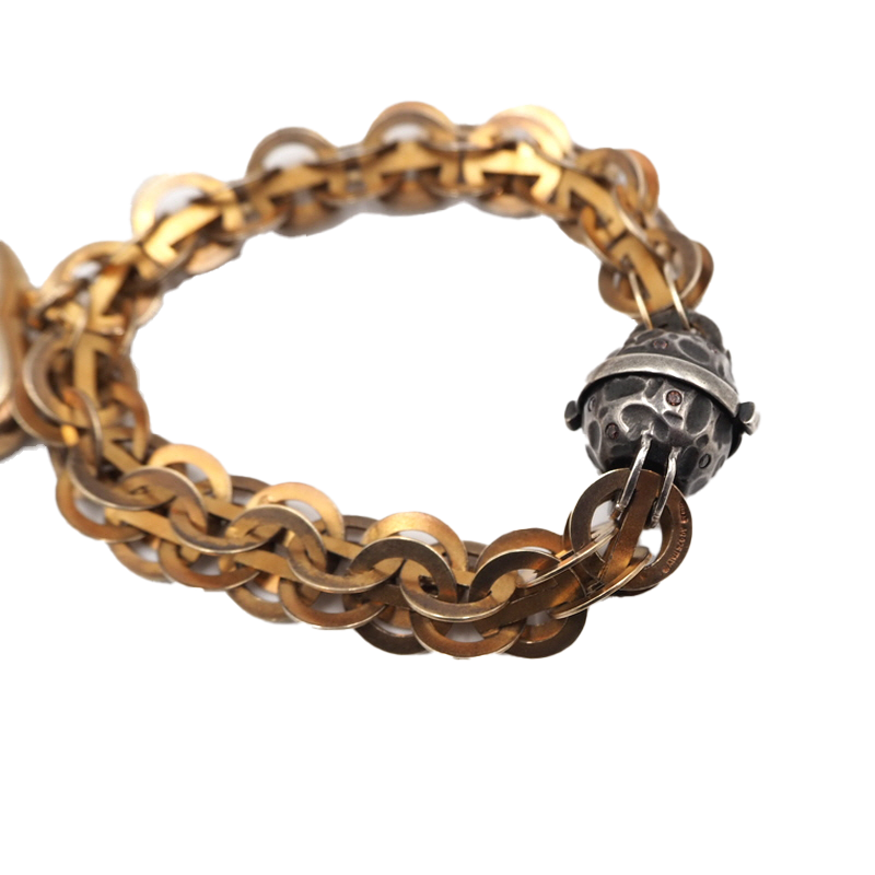 Bottega Veneta Mother-of-Pearl Vintage Metal Bracelet