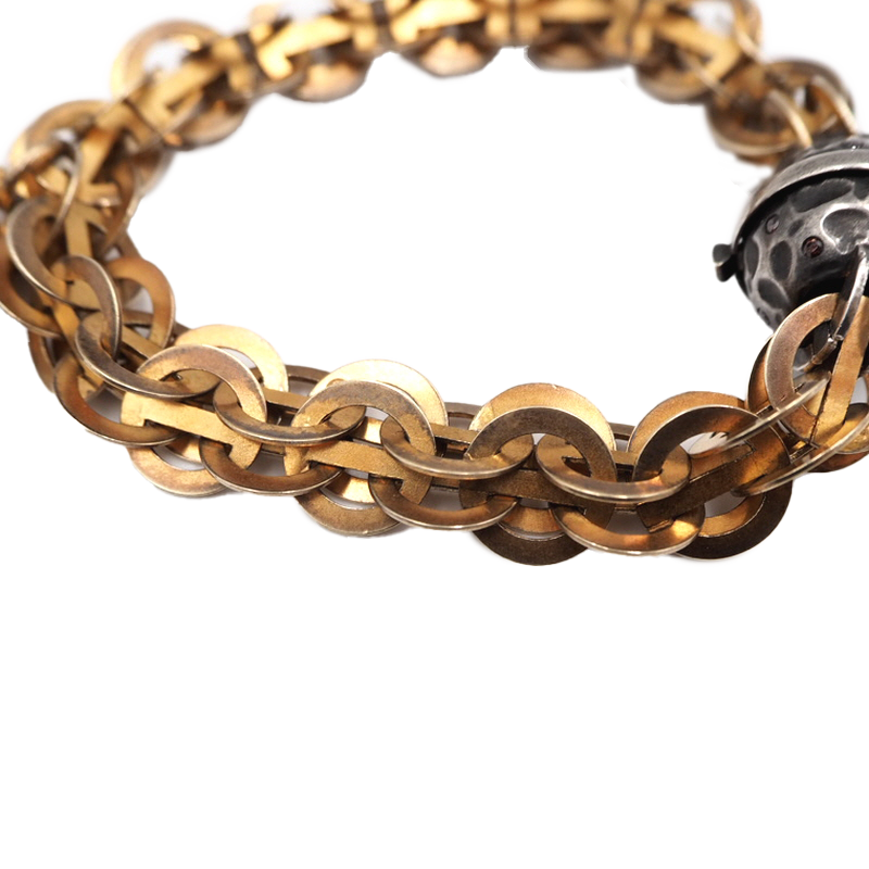Bottega Veneta Mother-of-Pearl Vintage Metal Bracelet