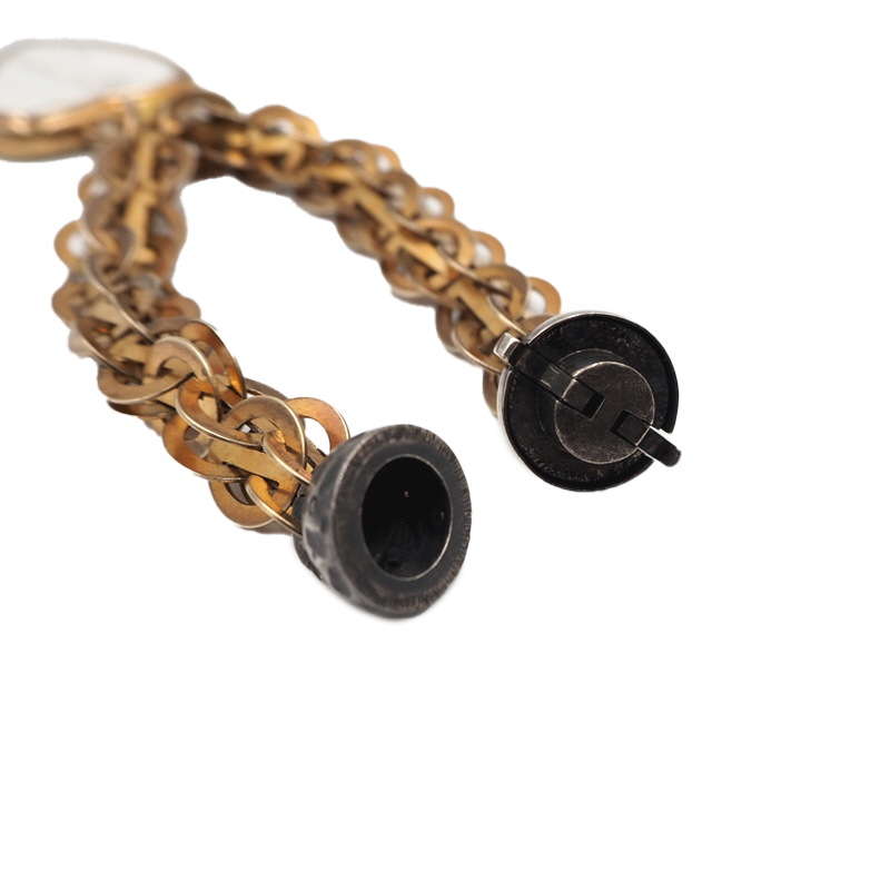 Bottega Veneta Mother-of-Pearl Vintage Metal Bracelet