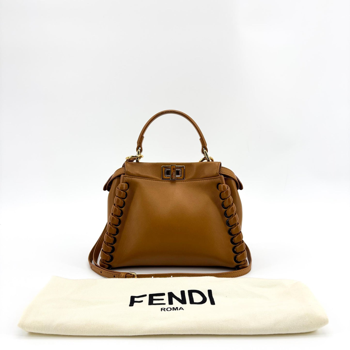 Fendi Peekaboo Whipstitch Leather Bag