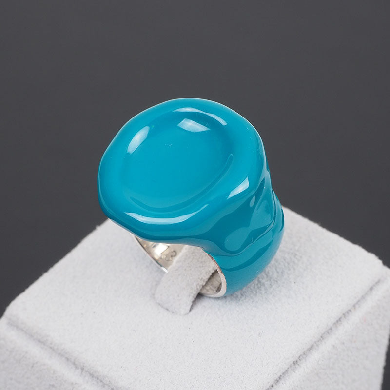 Bottega Veneta 651193 Enamel Silver Ring
