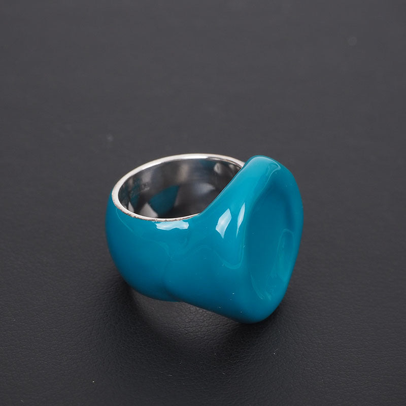 Bottega Veneta 651193 Enamel Silver Ring