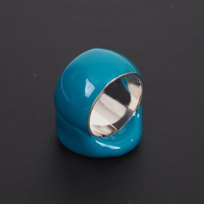 Bottega Veneta 651193 Enamel Silver Ring