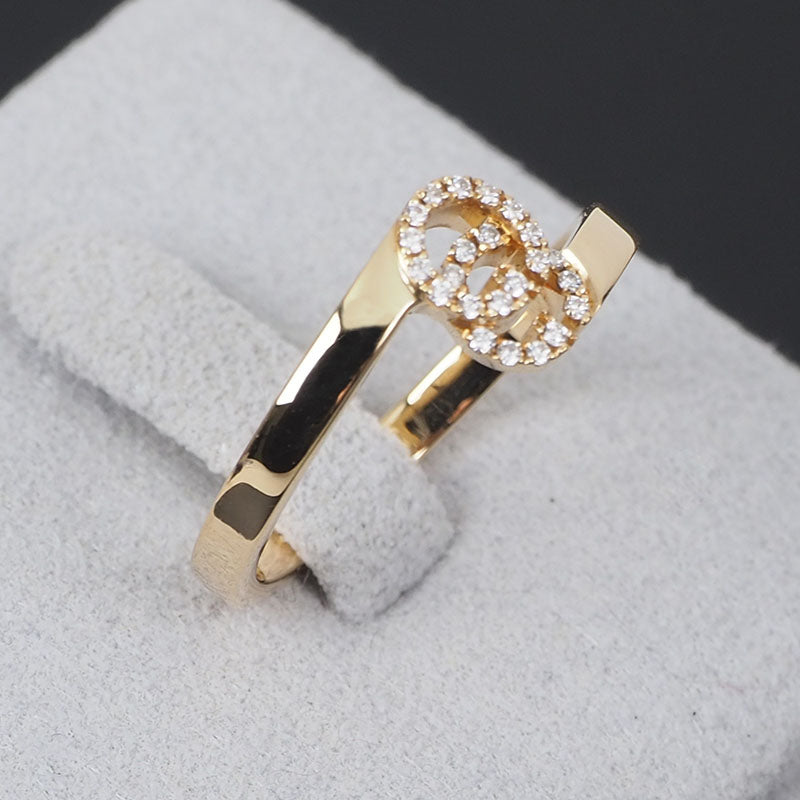 Gucci 457127 Yellow Gold Running Diamond Ring