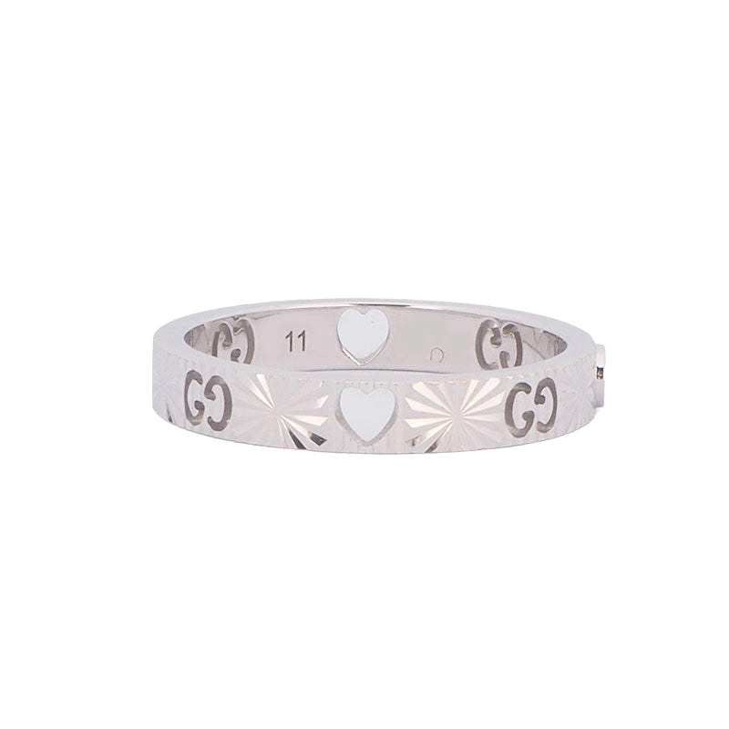 Gucci 727892 White Gold Diamond Icon Ring
